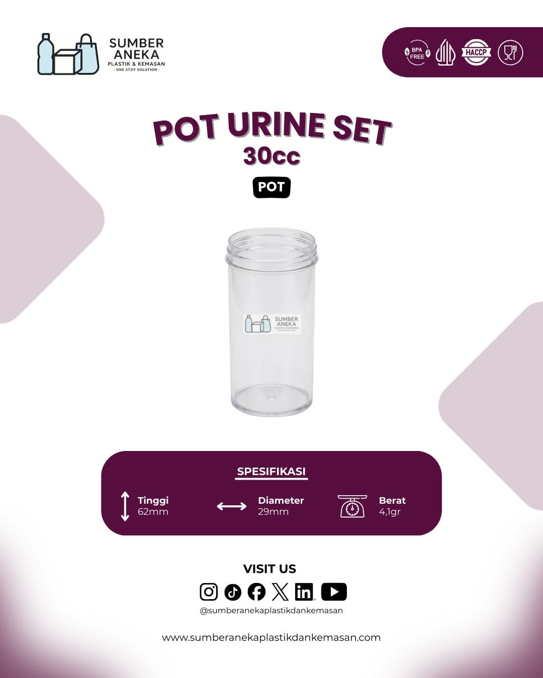 POT URINE SET 30CC