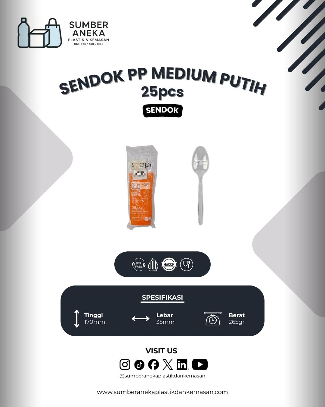 SENDOK PP MEDIUM PUTIH