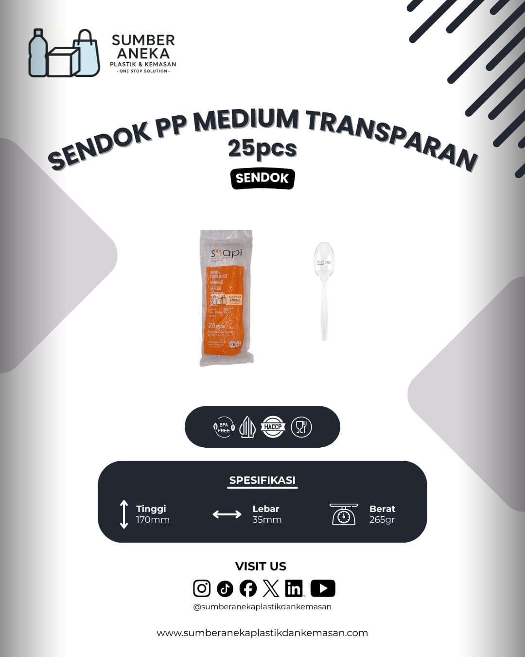 SENDOK PP MED TRANPARAN