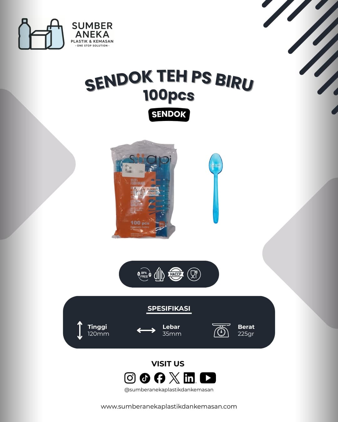 SENDOK TEH PS BIRU