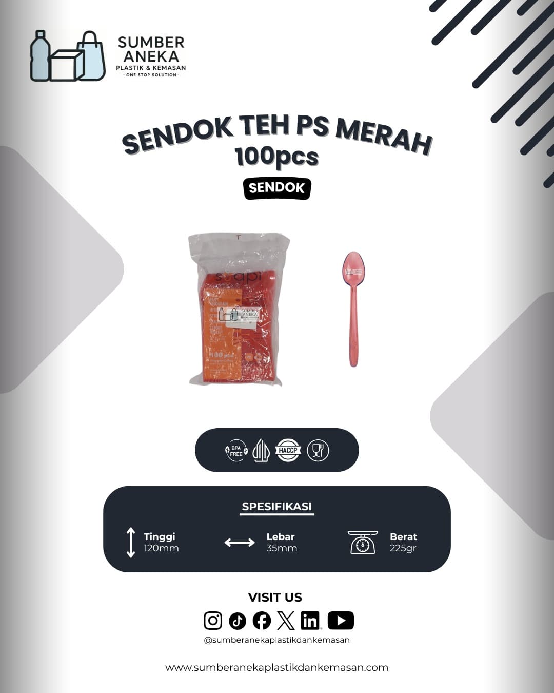 SENDOK TEH PS MERAH