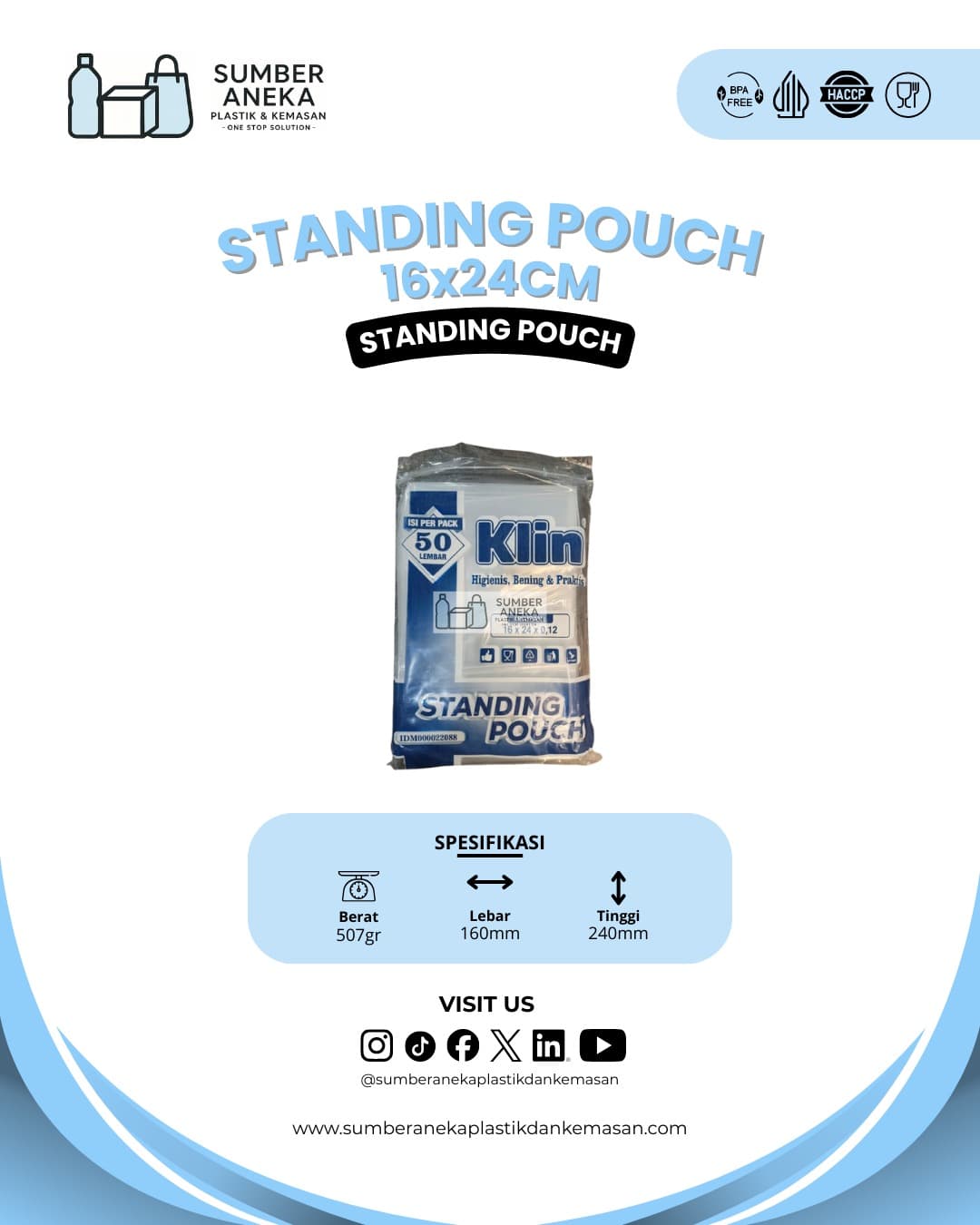 STANDING POUCH 16X24