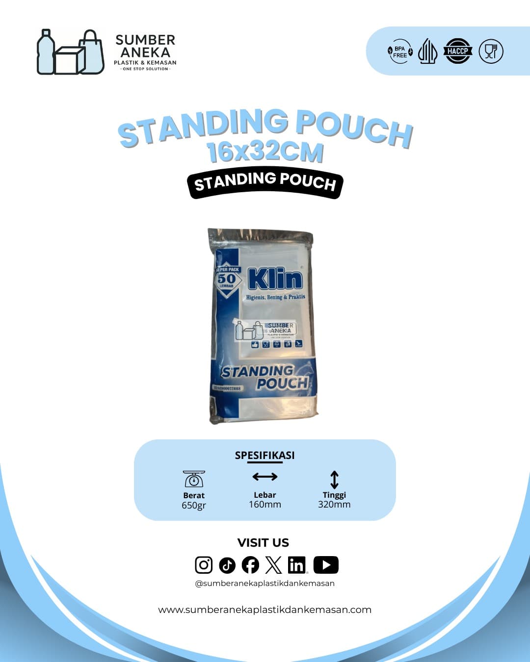 STANDING POUCH 16X32