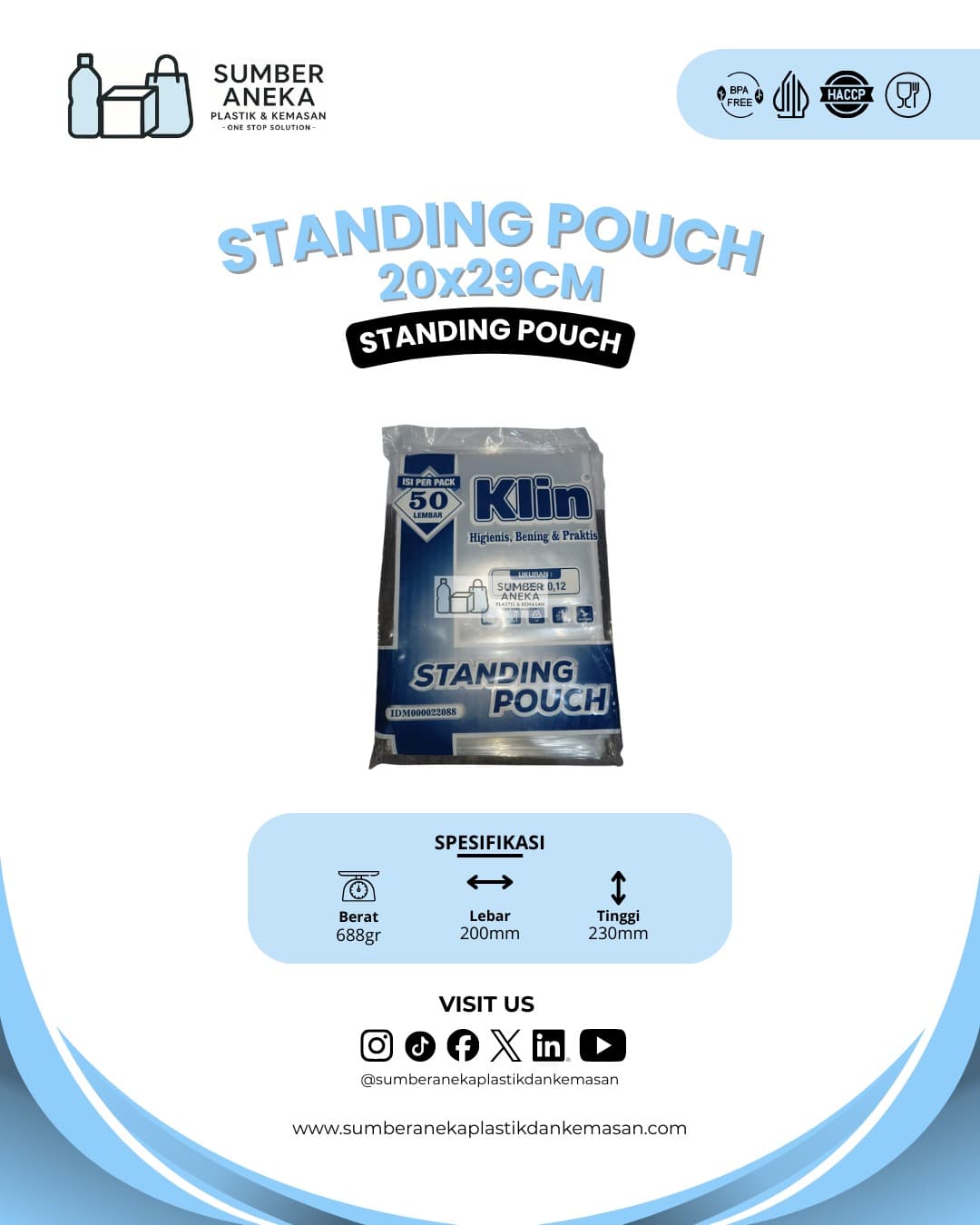 STANDING POUCH 20X29