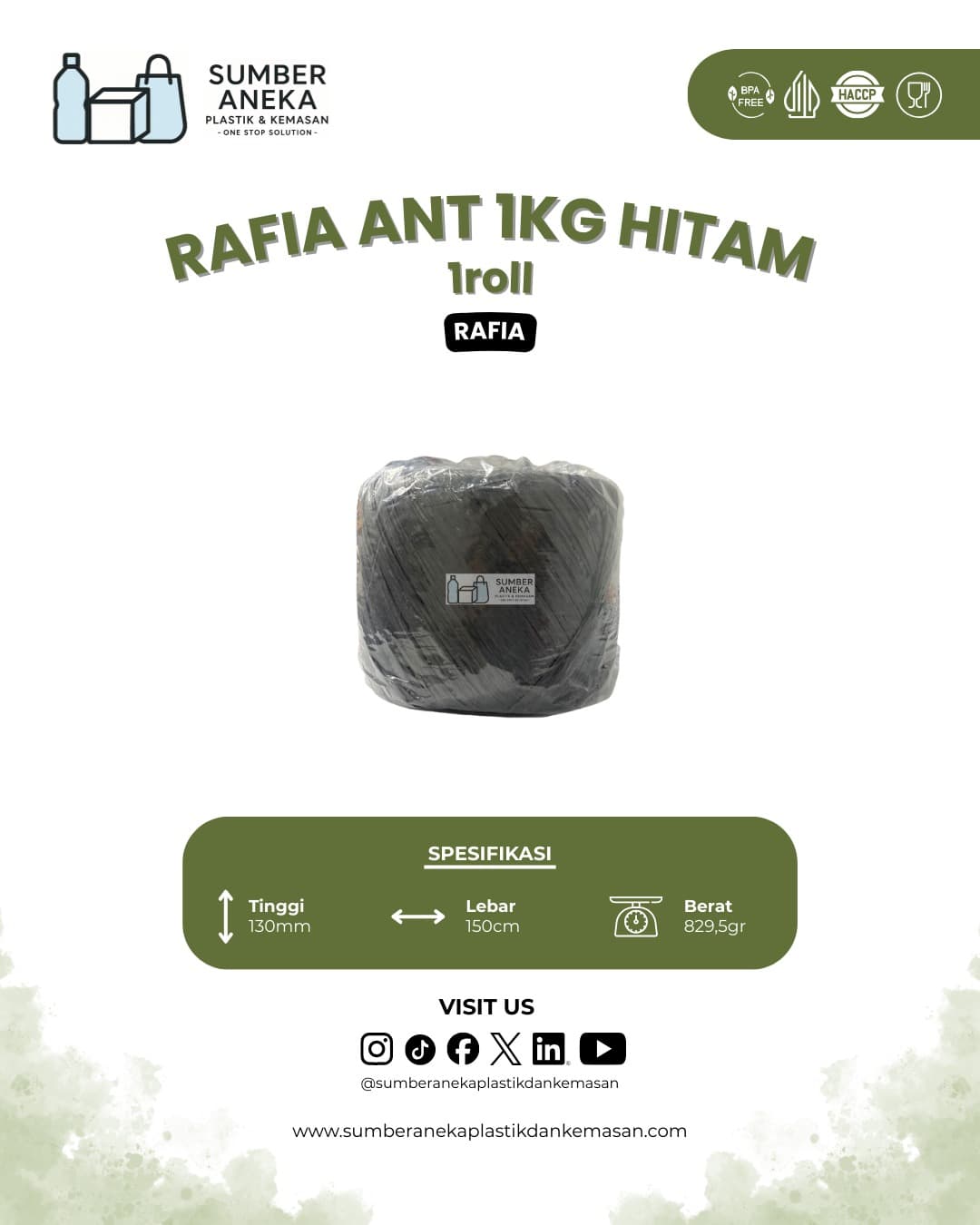 RAFIA ANT 1KG HITAM