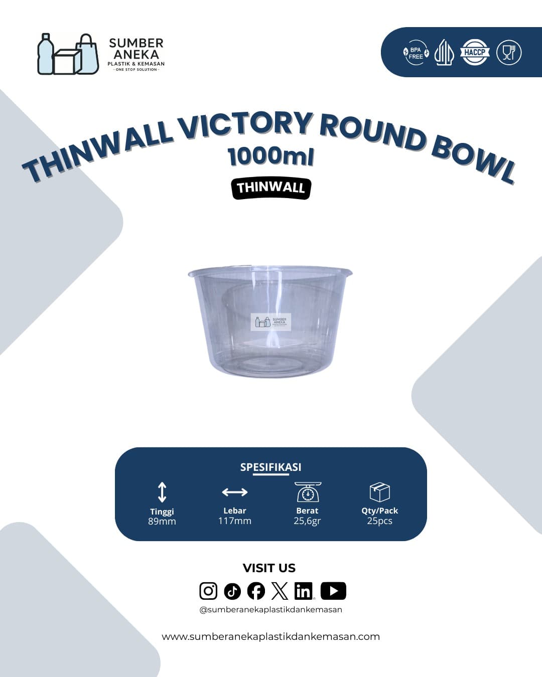 THINWALL ROUND BOWL 1000