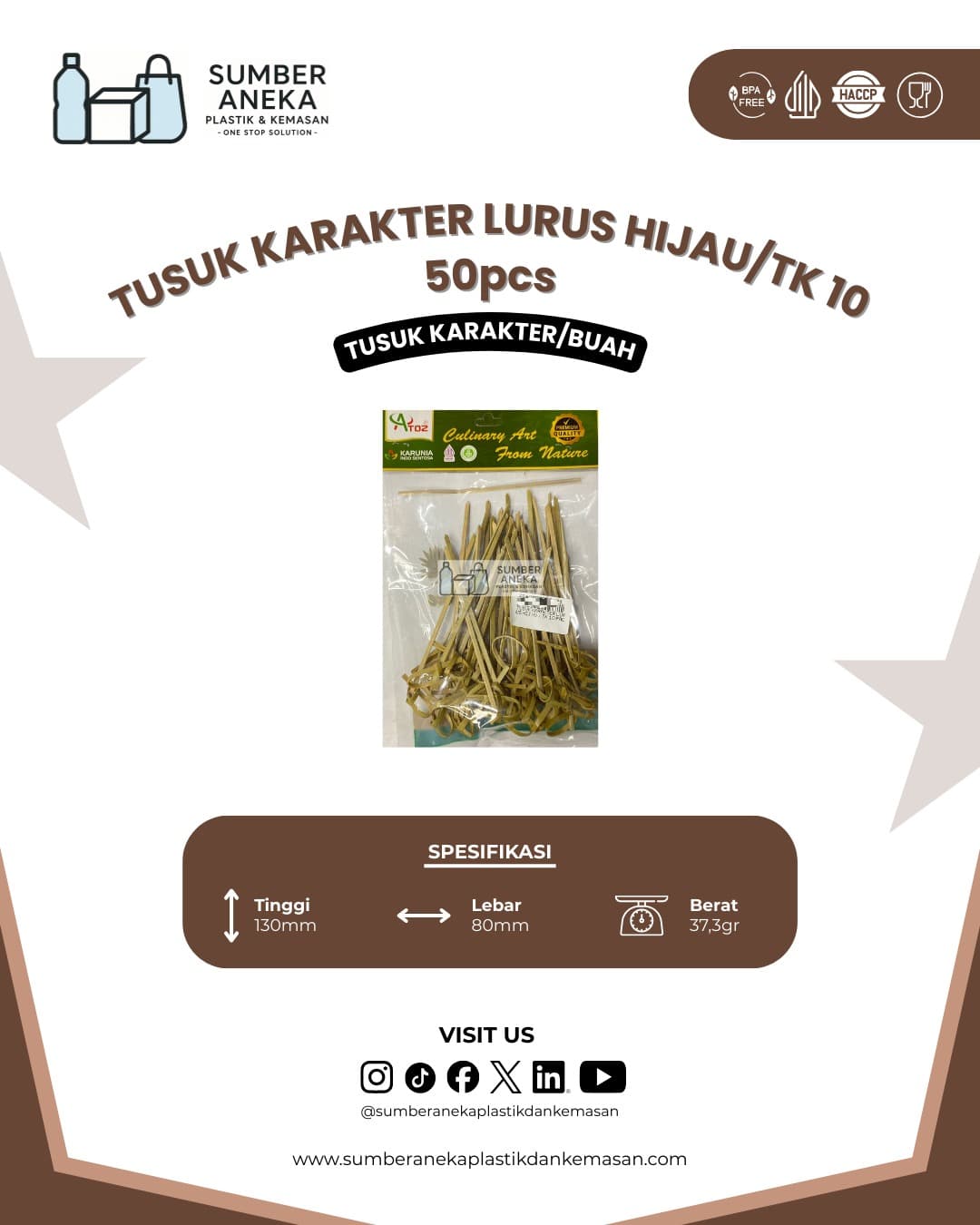 TUSUK KARAKTER LURUS HIJAU