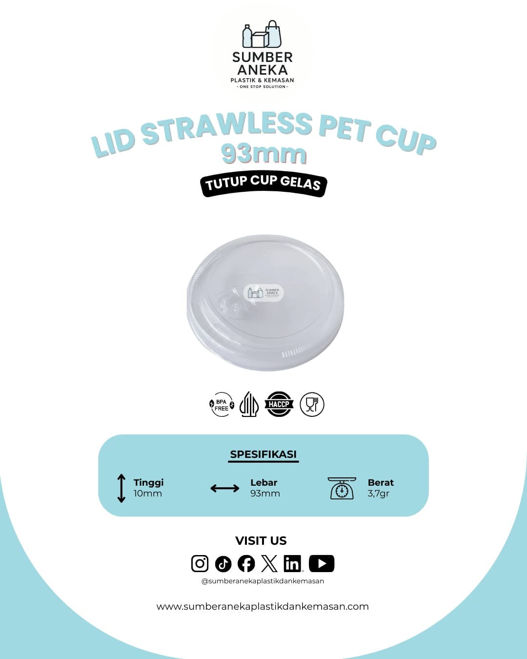 TUTUP GELAS PET CUP 93