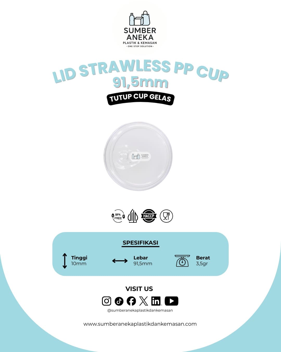 TUTUP GELAS PP CUP 91.5