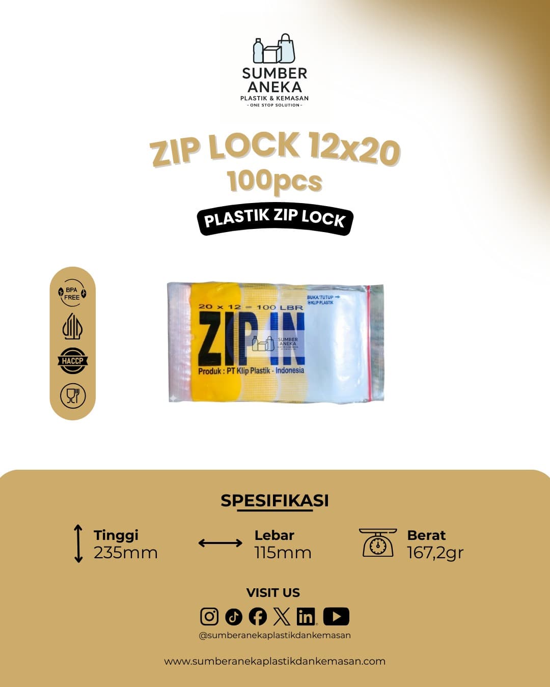 ZIP LOCK 12X20