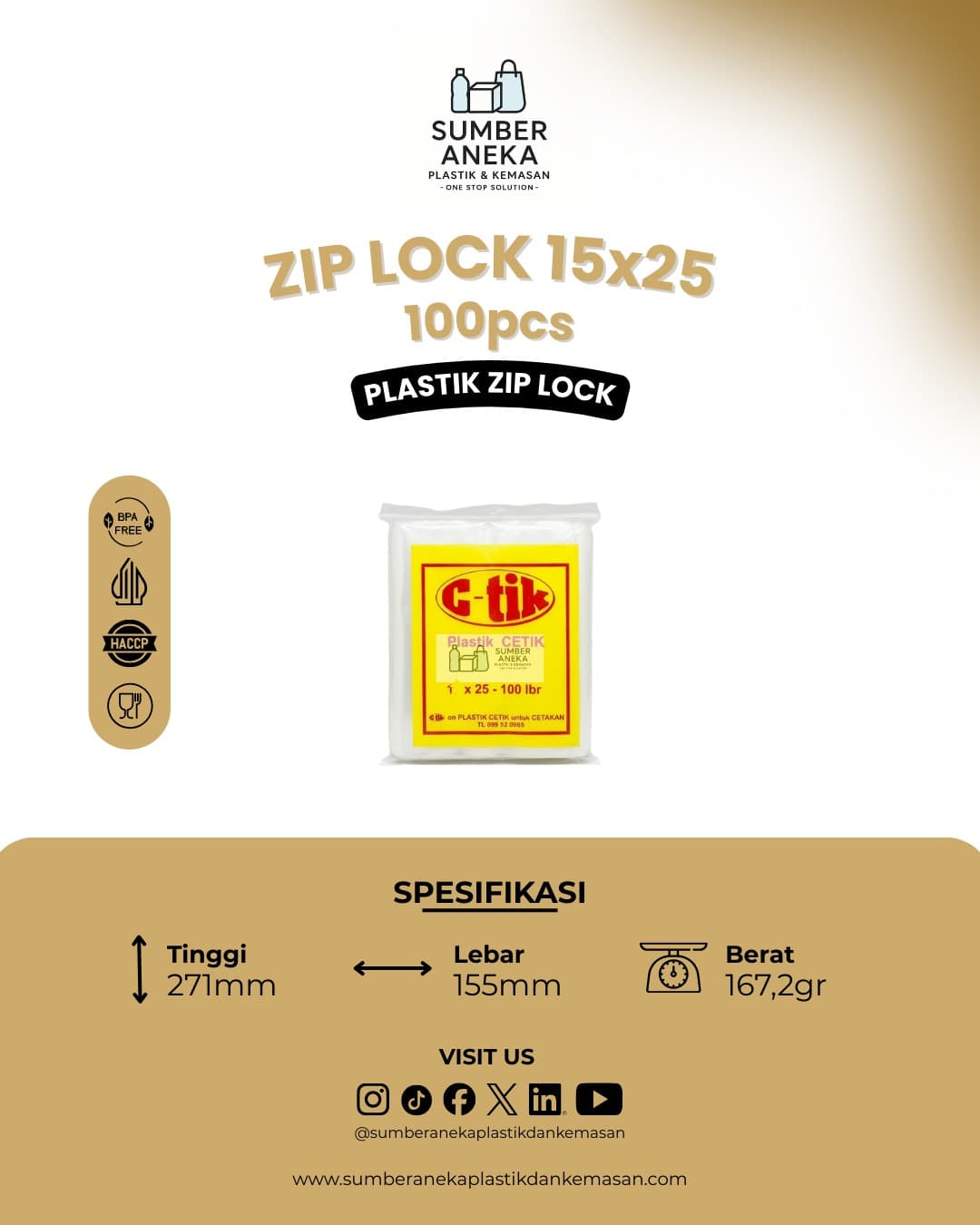 ZIP LOCK 15X25