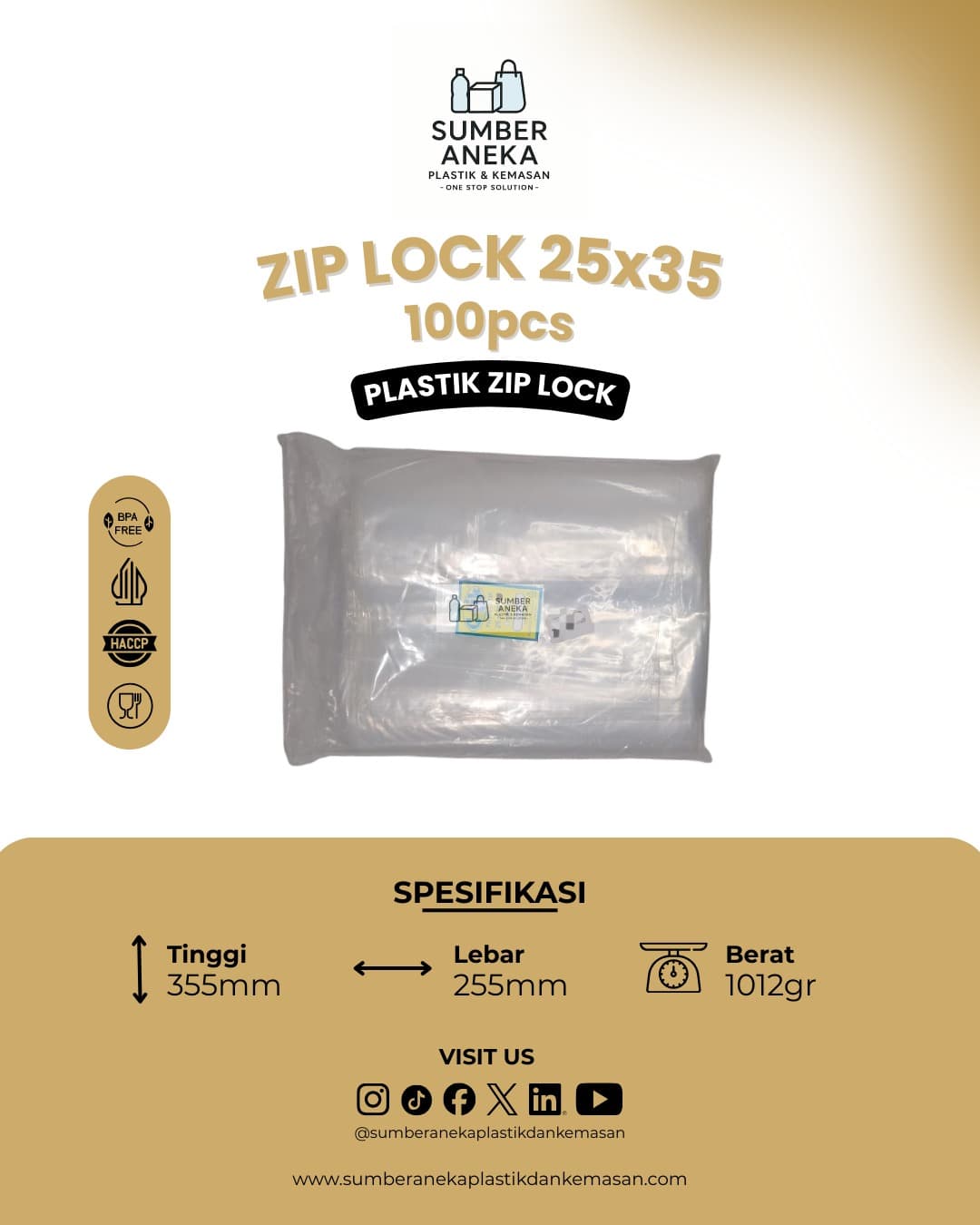 ZIP LOCK 25X35