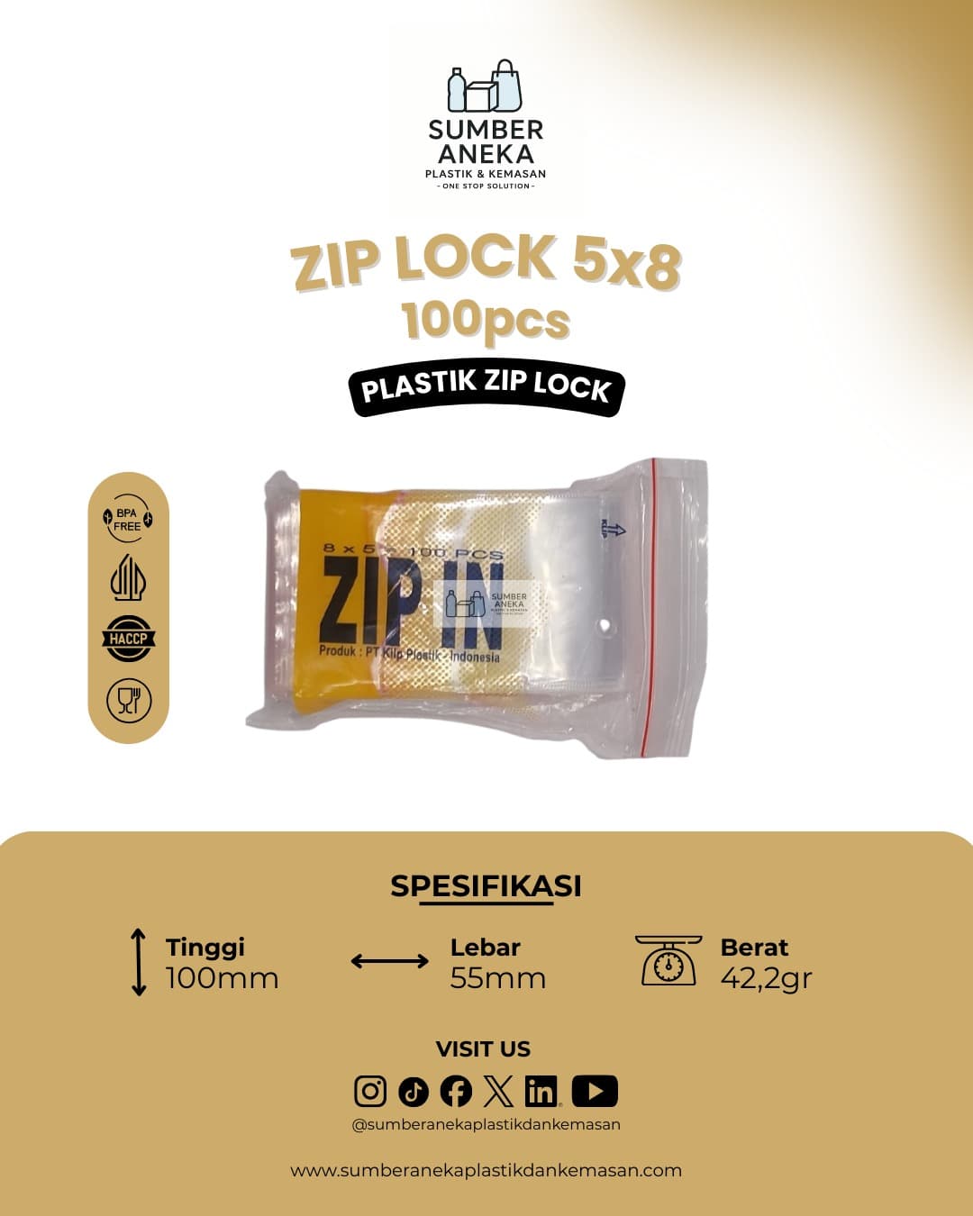 ZIP LOCK 5X8